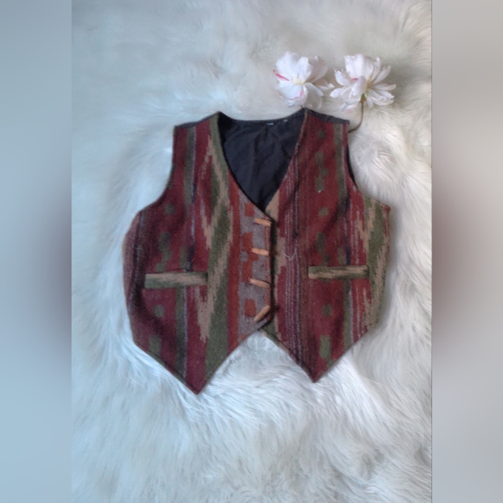 Boho Wool Vest Size Medium Large